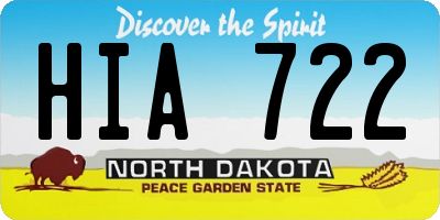 ND license plate HIA722
