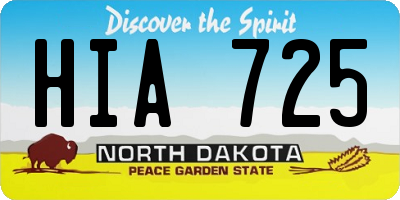 ND license plate HIA725