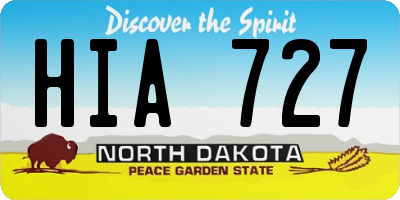 ND license plate HIA727
