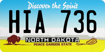 ND license plate HIA736