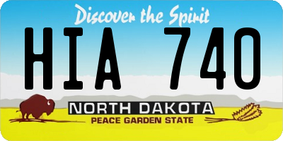 ND license plate HIA740
