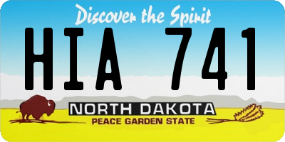 ND license plate HIA741