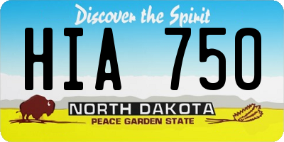 ND license plate HIA750