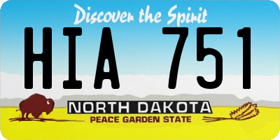 ND license plate HIA751