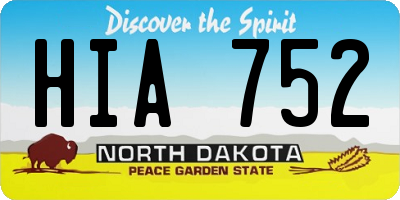 ND license plate HIA752
