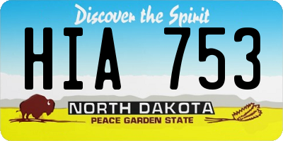 ND license plate HIA753