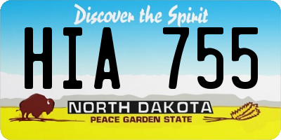 ND license plate HIA755