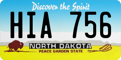 ND license plate HIA756