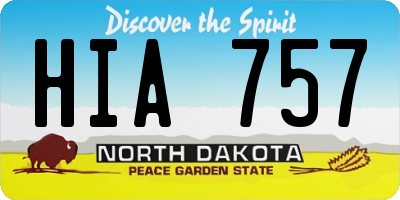 ND license plate HIA757