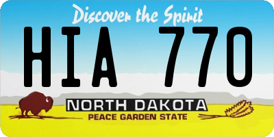 ND license plate HIA770