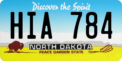 ND license plate HIA784
