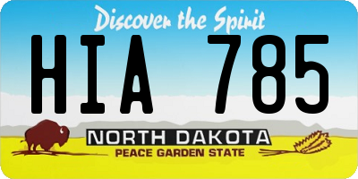 ND license plate HIA785