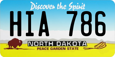 ND license plate HIA786