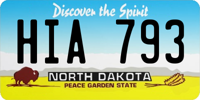 ND license plate HIA793