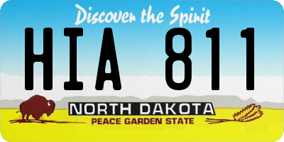 ND license plate HIA811
