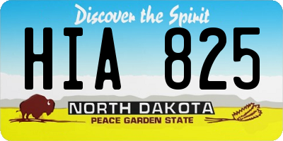 ND license plate HIA825