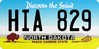 ND license plate HIA829