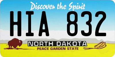 ND license plate HIA832