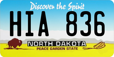 ND license plate HIA836