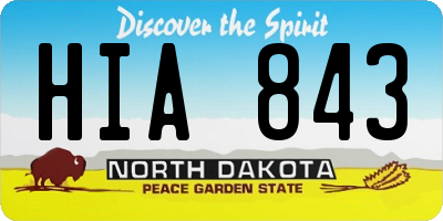 ND license plate HIA843