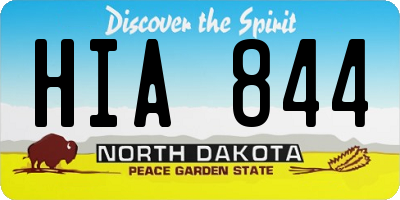 ND license plate HIA844