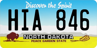 ND license plate HIA846