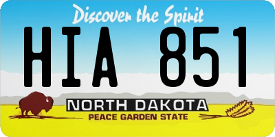 ND license plate HIA851