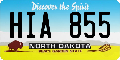 ND license plate HIA855