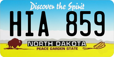 ND license plate HIA859