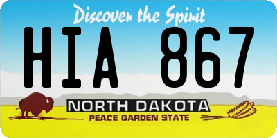 ND license plate HIA867