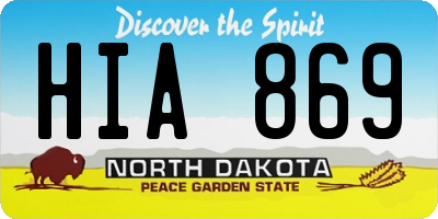 ND license plate HIA869