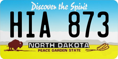 ND license plate HIA873