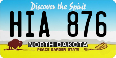 ND license plate HIA876
