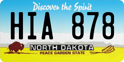 ND license plate HIA878