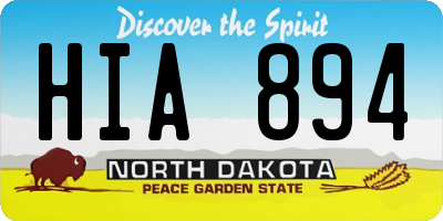 ND license plate HIA894