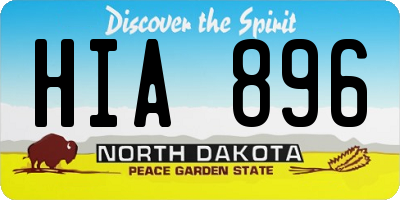 ND license plate HIA896