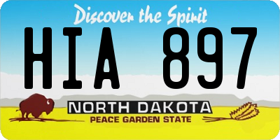 ND license plate HIA897