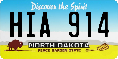 ND license plate HIA914