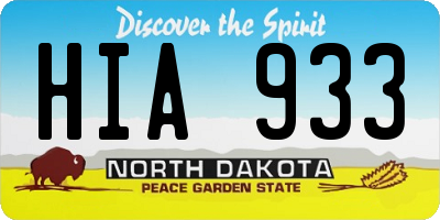 ND license plate HIA933
