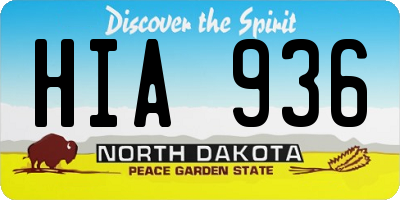 ND license plate HIA936
