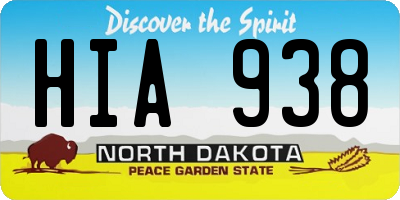 ND license plate HIA938