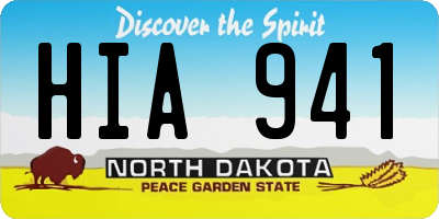 ND license plate HIA941