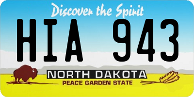 ND license plate HIA943