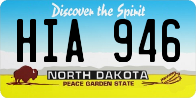 ND license plate HIA946