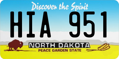 ND license plate HIA951