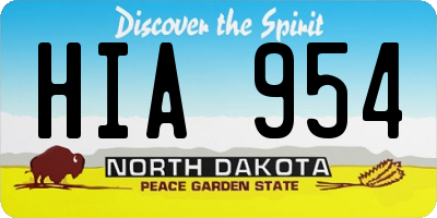 ND license plate HIA954