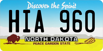 ND license plate HIA960