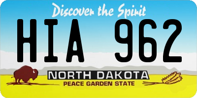 ND license plate HIA962