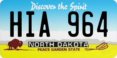 ND license plate HIA964