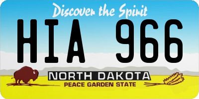 ND license plate HIA966